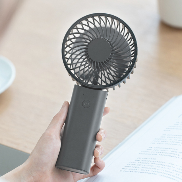 Foldable Air Circular Hand Rechargeable Fans & Cooling Outdoor 5200mAh Handheld Portable Electric Mini Fan with Power Bank