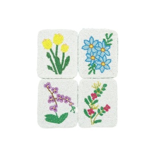 Elegant Handmade Seed Beads Embroidery Drink Coaster Gift Fashion Seed Beads Decorative Beverage Coaster Table Accent - Product Image 3