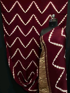 Sari en soie pure Lehriya - Style Bollywood sans plis pour Diwali et les occasions festives - Product Image 4