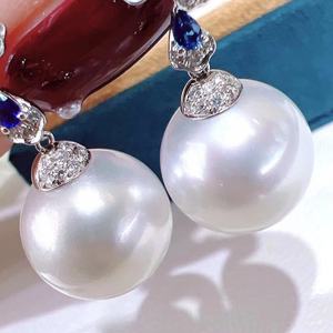 Zhuji Wholesale 11-12mm Natural <b>Pearl</b> Flawless <b>Dangle</b> <b>Earrings</b> 925 Two Wear Style Exquisite 925 Gift Box Fashionable Fine - Product Image 3