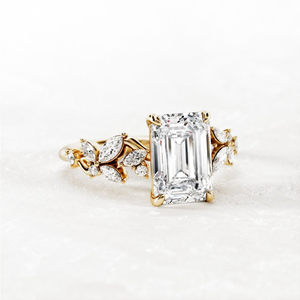 Trending IcedJewelz 2.80Carat EmeraldCut Lab Grown Diamond Engagement Wedding <b>Ring</b> <b>14k</b> Yellow <b>Gold</b> - Product Image 4