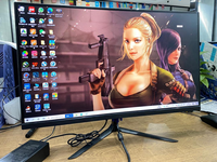 Monitor de PC de 24 Pulgadas, 75Hz/165Hz, Pantalla LCD TN, Panel Curvo para Juegos de Computadora, HDMI/DP/VGA