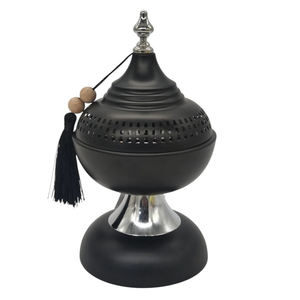 Brûleur à Bakhoor au design arabe moderne, avec couvercle en forme de palmier vert, Mabkhara, porte-encens Oud du Moyen-Orient, décoratif, pour cadeau ou usage domestique - Product Image 3