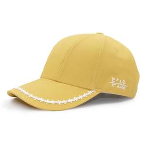 Gorra de Béisbol R*ND R*ANDE Amarilla de 6 Paneles con Logotipo Bordado y Costuras Florales en el Panel Frontal, Unisex, Casual, para Primavera/Verano - Product Image 2