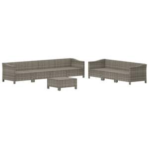 Ensemble de salon de jardin modulaire en rotin PE gris avec structure en acier thermolaqué, meubles d'extérieur durables et élégants - Product Image 4