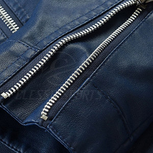 Veste en cuir pour homme, classique, vintage, coupe ajustée, décontractée, tendance, douce - Product Image 5