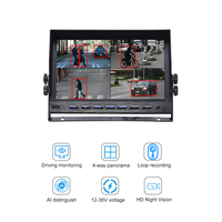 Monitor Dividido de 10.1 Pulgadas, Grabador de Video de 4 Canales, Sistema de Monitoreo de Punto Ciego BSD para Montacargas