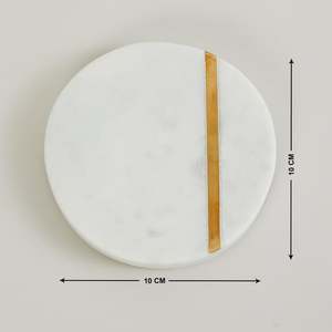 Stone Era Luxury Marble Tea <b>Coaster</b> <b>Set</b> of 4 10cm Diameter Eco-Friendly for Home Hotel & Restaurant Use - Product Image 3
