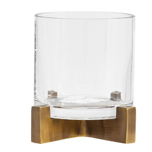 Ensemble de 3 bougeoirs Brooks Cross Bar Hurricane avec cylindre en verre et base en métal, support rond pour bougies pilier, pour la décoration de la maison - Product Image 2