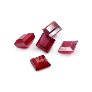 Rubis naturels de Bangkok, carrés calibrés de 8 mm, pierres précieuses de rubis naturelles facettées, prêtes à l'emploi pour la fabrication de bijoux - Product Image 1
