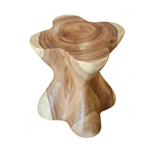 Organic Modern Solid Suar Wood <b>Side</b> <b>Table</b> Sculptural Handcrafted Durable Accent <b>Table</b> <b>Rustic</b> Style Natural Grain Wood - Product Image 1