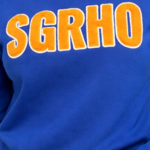 Sweat-shirt en chenille bleu élégant Sigma Gamma Rho GRHO à manches bouffantes pour femme, mélange de coton, coupe décontractée à manches longues - Product Image 4