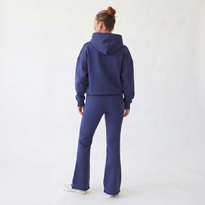 Ensemble de survêtement personnalisé imprimé en relief pour hommes, 100 % coton molletonné, écologique, léger, pour l'hiver (hoodie et pantalon de survêtement) - Product Image 2