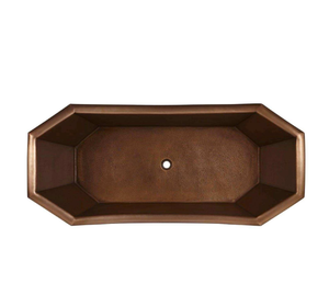 Daystar Trade Inc. Baignoire autoportante en cuivre martelé, style antique, ovale, durable pour adultes - Product Image 4