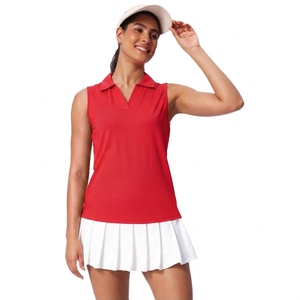 Women's Lightweight Sleeveless Seamless Golf Shirts UPF 50+ Quick-Dry Tennis Polo <b>Athletic</b> Tank Tops for Sports Polyester - Product Image 2