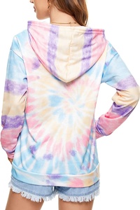 Sudadera con capucha para mujer, de manga larga, con cordón, informal, holgada - Product Image 6