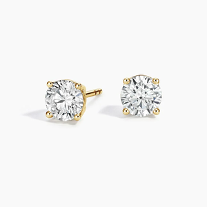 Classic 18K Solid Gold Diamond <b>Stud</b> <b>Earrings</b> Round Brilliant Cut G Color lab grown Diamond Women's Everyday Wear - Product Image 6