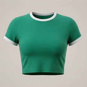 เสื้อครอปท็อปผ้าฝ้ายสีตามสั่งสำหรับผู้หญิง คุณภาพพรีเมียม เสื้อยืดสตรีทแวร์ออกกำลังกาย ฟิตเนส แอคทีฟแวร์ - Product Image 1