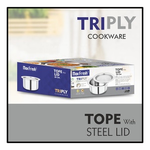 Maxfresh Triply Tope Set Steel Lid Modern Design Eco-Friendly Premium <b>Cookware</b> for Home Kitchen Use 3 Layers <b>Cookware</b> Technology - Product Image 4