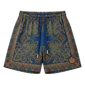 Shorts de Malla Sublimados al por Mayor, Color Verde Azulado Intenso, con Patrón Mandala Ornamental, para Playa o Resort, de Primera Calidad - Product Image 1