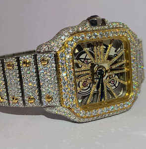 Reloj de Diseño de Lujo con Bisel de Diamantes Moissanite, Estilo Hip Hop para Hombre, Moda en Tendencia, para Exportación - Product Image 4