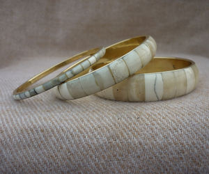 Vintage Bone Inlay Brass Bangles <b>Set</b> Antique Gold Tone Bone Inlay Eye Motif Tribal Ethnic Bracelets Wholesale <b>Indian</b> <b>Jewelry</b> - Product Image 4