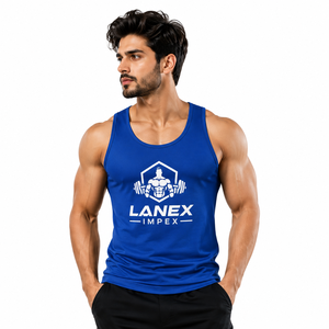 Débardeur de sport personnalisé pour homme, bleu roi, sans manches, pour la musculation, entraînement, séchage rapide, vêtements de sport athlétiques - Product Image 1