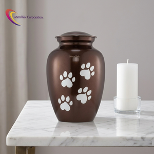 Top Selling Eco Friendly Pet Memorial Urn <b>for</b> Dog <b>Ashes</b> Solid Alloy Metal Cremation Jar Paw Print Design Personalized Pet Urns - Product Image 5