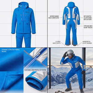 Combinaison de ski pour homme MALUZA INDUSTRIES, vêtements de ski personnalisés pour l'extérieur, coupe-vent, imperméable, veste et pantalon en polyester/nylon, isolation synthétique - Product Image 4