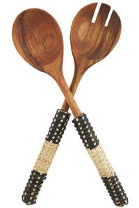 Newly Crafted Design Rattan <b>Salad</b> Server Wooden <b>Salad</b> Server With Rattan Handle <b>Salad</b> <b>Tools</b> <b>Salad</b> Server At budget Price - Product Image 5