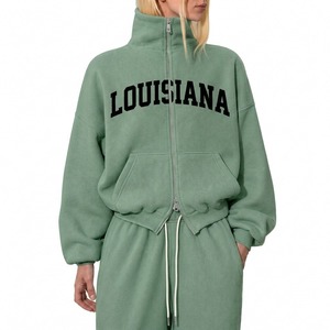 Lightweight Cotton Women Tracksuit <b>Set</b> Zip Hoodie and Breathable Jogger Pants Everyday Cozy Women Tracksuit <b>Set</b> Fleece Hoodie - Product Image 3