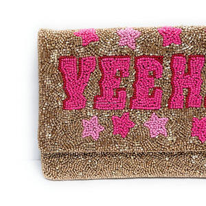 Yeehaw Handmade Beaded Clutch <b>Bag</b> for Star Cowgirl Purse Durable Foldable Western Casual Handbag Party Rodeo <b>Gift</b> Portable - Product Image 2