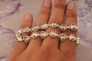 Pulsera de Plata de Ley con Citrino, Joyería Hecha a Mano con Piedras Preciosas Talladas, Pulsera de Cristal Amarillo Natural, Regalo de Moda para Mujer - Product Image 2