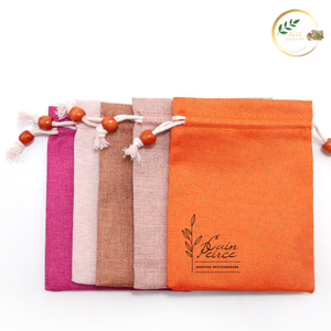 Sac à pain en jute imprimé sur mesure avec cordon de serrage, sac de rangement pour pain de qualité alimentaire - Product Image 2