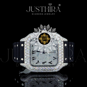 New Arrival Premium Analog <b>Mechanical</b> <b>Watch</b> Square Glass Half Iced Moissanite Diamond Luxurious Hip Hop Style High Quality - Product Image 3