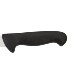 Couteaux à viande à manche noir avec lame longue courbée à rainures argentées, poignée ergonomique avec protège-doigts pour boucherie et alimentation - Product Image 6