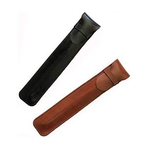 Étui à crayons en cuir véritable fait main personnalisé, avec fermeture à glissière, en toile colorée, pour cadeau ou usage personnel - Product Image 2