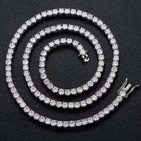 Collier tennis en or massif 14K 18K avec diamants de laboratoire taille ronde, chaîne gourmette éternité, bijoux fins pour femme, cadeau, vente en gros