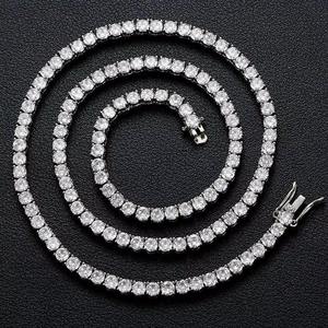สร้อยคอเทนนิสเพชรทรงกลมทองคำแท้ 14K 18K แบบขายส่ง สร้อยคอแบบ Eternity Choker สำหรับผู้หญิง เครื่องประดับชั้นดี ของขวัญ - Product Image 2