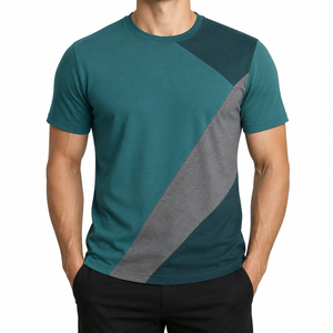 T-shirts tendance pour hommes, style moderne, couleur, tissu en molleton 100% coton, 220g, coupe classique pour adulte - Product Image 1