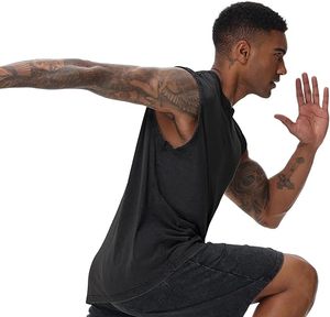 Camisetas de Tirantes para Hombre, Personalizadas con Logotipo, Transpirables, Bordadas, Ajustadas, Lisas, para Entrenamiento, Mezcla de Poliéster/Algodón, para Gimnasio, Precio de Fábrica - Product Image 2