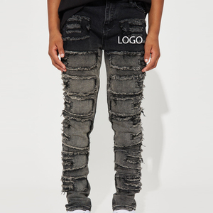 Straight Fit <b>Denim</b> Pants Soft Washed Stretchable <b>Material</b> With Customizable Logo Designing / Stylish Designing With Cheap Rate - Product Image 1