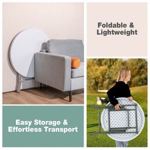 Tavolo Pieghevole Rotondo da Esterno Leggero da 32 Pollici - Product Image 5