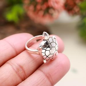 Anillo de Tortuga de Plata de Ley 925, Anillo de Tortuga Hecho a Mano, Anillo de Animal, Símbolo de Longevidad, Protección, Naturaleza, Joyería al por Mayor - Product Image 2
