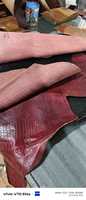 Cuir de veau véritable gaufré, texture crocodile, anti-boulochage, feuilles de couleur personnalisée pour sacs, chaussures, sellerie et artisanat