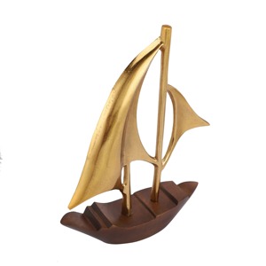 Wooden Base Sail Boat Sculpture Nautical Theme <b>Table</b> <b>Decor</b> Perfect for Living Room Office and Study Room Styling From India - Product Image 6
