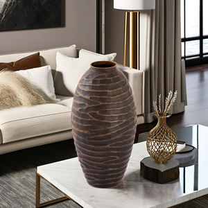 Vase à fleurs en métal indien traditionnel moderne 2026, fait main en fer, unique, style côtier, pour décoration festive de la maison, mariages et événements variés - Product Image 2