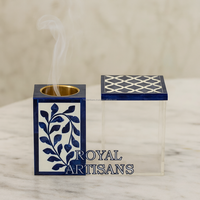 Brûleur Bakhour en marbre de luxe avec boîte de rangement Oud porte-encens en résine moderne décor à la maison Ramadan Eid cadeau utilisation aromatique