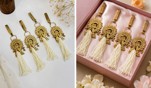 Kamarband en métal fait main exquis Jaipurios avec pompons, accessoire de mode traditionnel et festif pour femme, plusieurs couleurs, cadeaux - Product Image 2