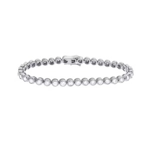 Bracelet en or massif 14 carats avec diamants de laboratoire ronds brillants de 3,00 carats sertis clos, qualité F-VS2, bijoux tendance - Product Image 2